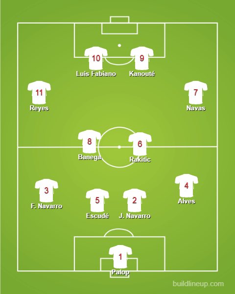   SevillaUEFA/Europa winners a ridiculous six times, this team is a composite of most of those sides.The midfield might be slightly lightweight, but they’d be so good going forward.(Sorry, didn’t link this one to thread originally).