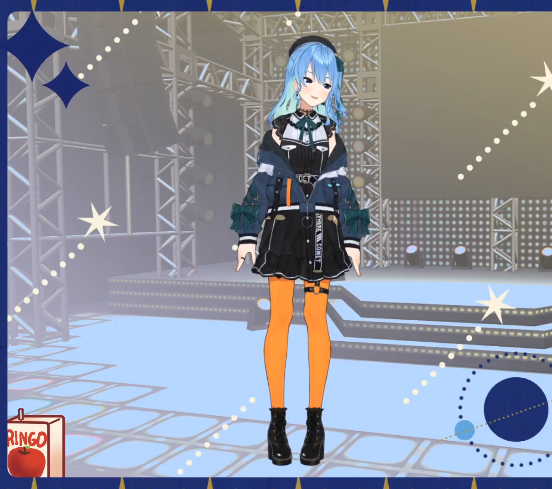 オレンジのタイツ…いい… #星街すいせい新衣装