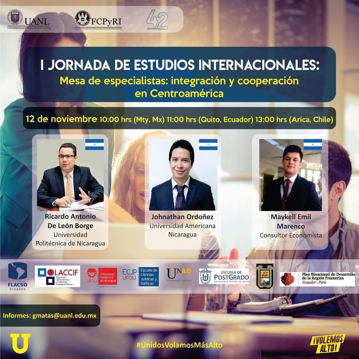 JohnathanOrdon1's tweet image. Hoy a las 10.00 estaremos hablando sobre temas de integración y cooperación. Agradecimientos a la #UPOLI, @FLACSOec y a la #UANL por la invitación.
