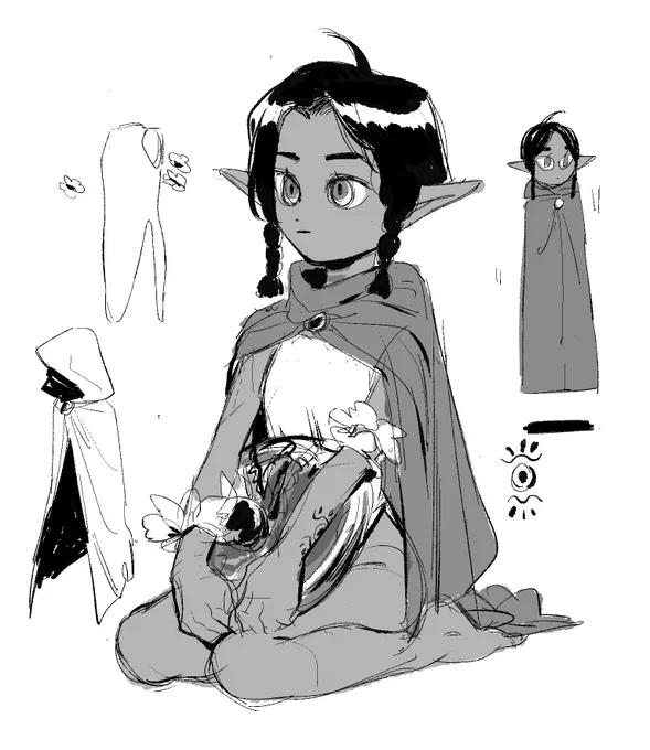 我之前還畫過這麼可愛的精靈妹妹@@ 