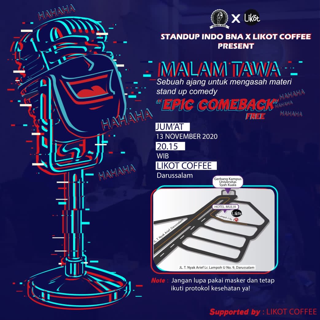 GAESS GAESS GAESSS!!! Besok malam di Likot Coffee Darussalam. Tetap patuhi prokes ya. Muacch