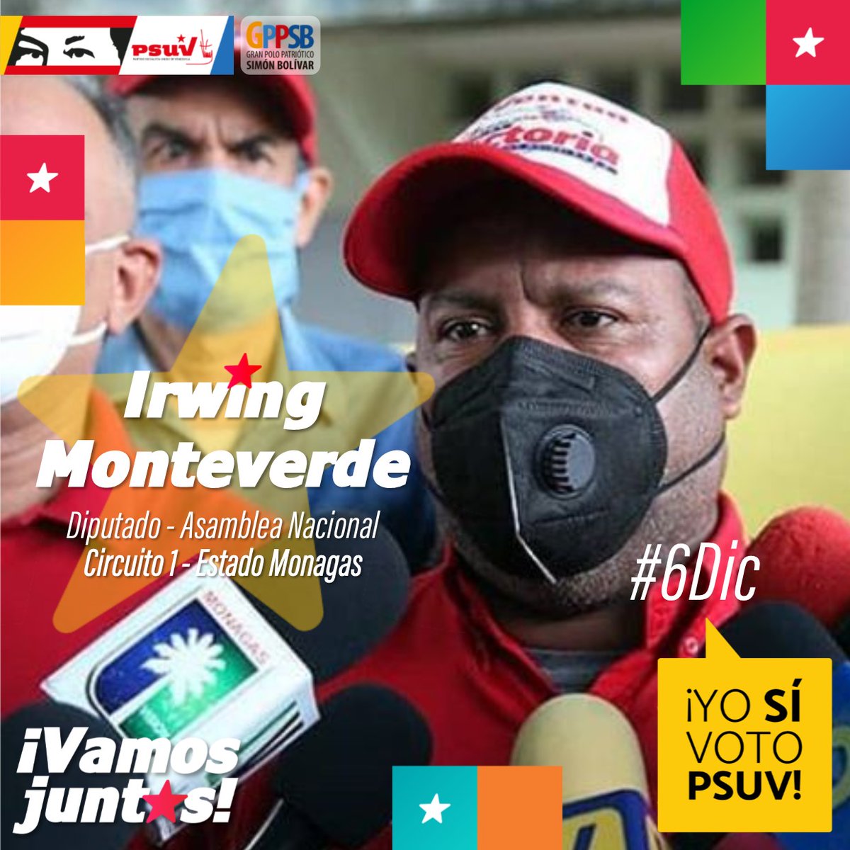 psuvmonagas_ve's tweet photo. #VenVamosJuntos 
🚩 IRWING MONTEVERDE y DIOMARA ROMERO, candidatos de MONAGAS por el CIRCUITO 1 para las elecciones parlamentarias del #6Dic | #YoSiVotoPSUV 

@PartidoPSUV @Marlenycdc_ @dcabellor @_LaAvanzadora @CCDarioVivas @NicolasMaduro @irwingPsuv_ @diomarapsuv https://t.co/CXRWd5q52Q