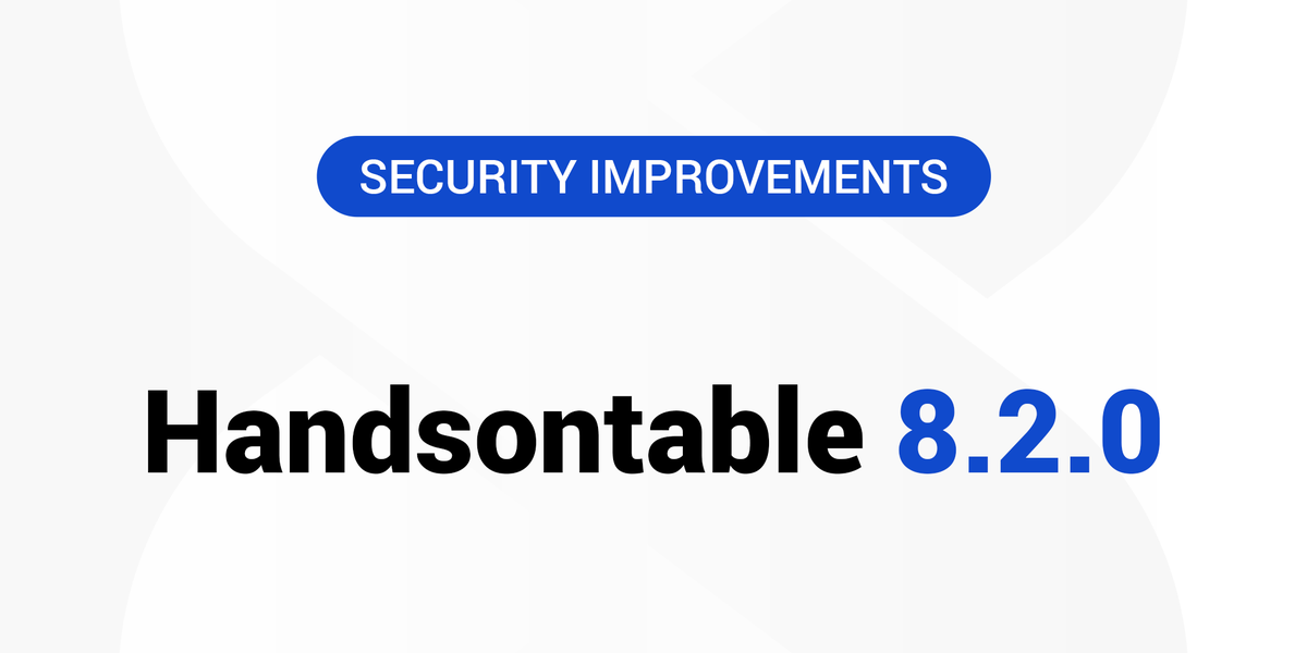 Handsontable tweet media