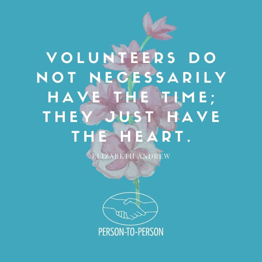 p2phelps's tweet photo. "Volunteers do not necessarily have the time; they just have the heart."
This well-known quote by #ElizabethAndrew speaks directly to our wonderful P2P #volunteers, who are full of heart.
Interested in volunteering? https://t.co/UQOm59xzHe
#thoughtfulthursday #volunteer https://t.co/etrU52phu3
