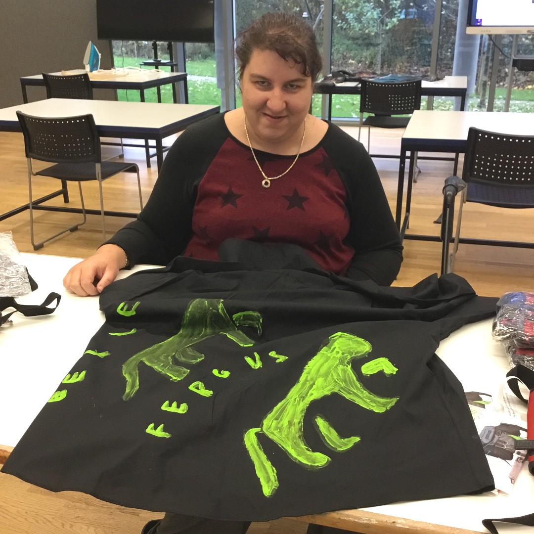 mksnap's tweet photo. The t-shirt upcycling project is complete. The learners created their own colourful designs and transferred onto shirts to take home.  Did you know painting helps to refine motor skills, such as hand eye coordination? #motorskills #learningthroughart https://t.co/ITwj2LE6WL