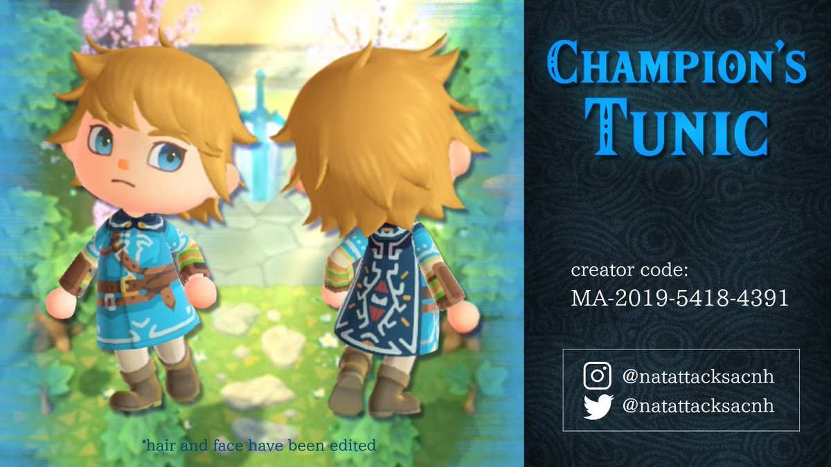 NatattacksACNH's tweet photo. Champion's Tunic is now available in Able's. Enjoy! ☺
#BOTW #ACNHDesign https://t.co/Ivyv0YRDl4