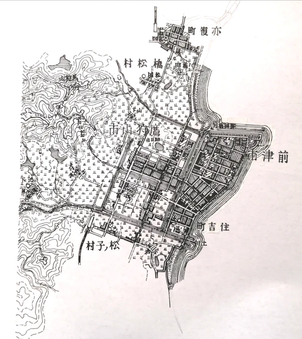 5万分1「前津」(日本の明治42年発行)より2枚目と3枚目はほぼ同じ場所。#空想地図 #架空地図 #鷹津市 