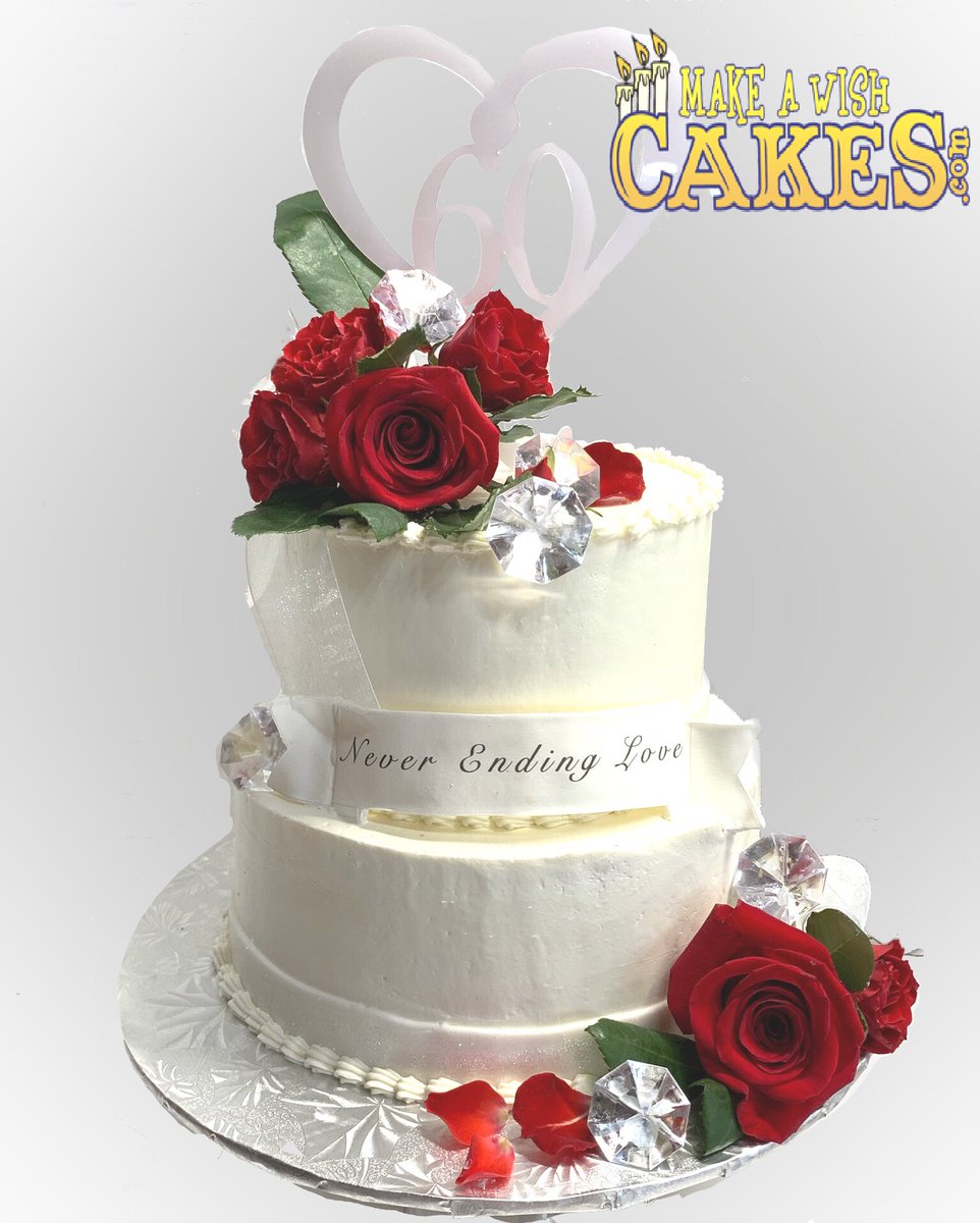 Wow! 60years! 🌹 What a beautiful way to celebrate! #60thanniversary #diamondyears #makeawishcakes