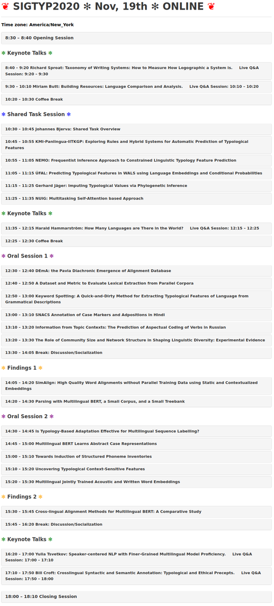 💫#SIGTYP2020 Tentative Schedule is Online: sigtyp.github.io/ws2020-schedul… 💫 #NLProc #EMNLP2020