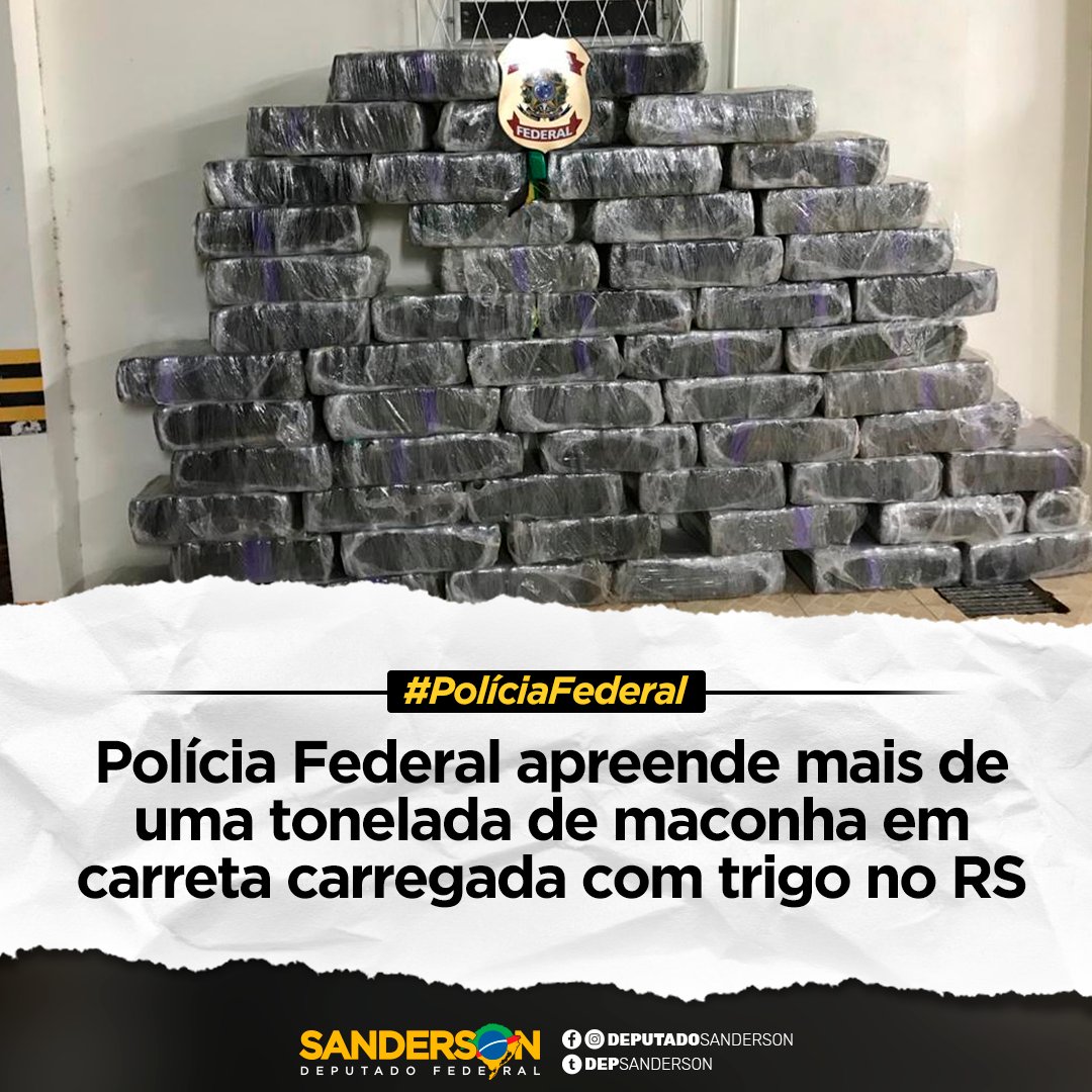 DepSanderson's tweet image. Agentes da Polícia Federal apreenderam a carga nesta  madrugada, após receberem a informação de que a droga estaria ingressando no RS, proveniente do Paraná, com destino à região metropolitana de Porto Alegre.

Fonte: Assessoria de comunicação PF/RS

#combateasdrogas
#PF