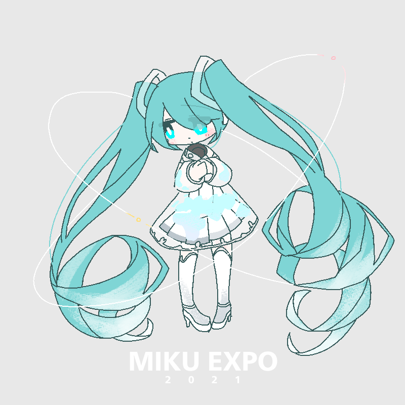 hatsune miku 1girl solo long hair twintails dress very long hair thighhighs  illustration images