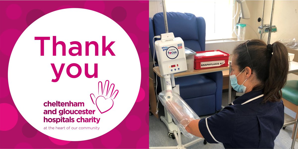 CGHospCharity's tweet photo. It was great to have a demonstration before lockdown of the new Focus funded 'Air Glove’! This specialist equipment gently warms the arm to improve access for difficult to find veins - helping with patient care and comfort. Thank you to our @yourfocusteam supporters💖 https://t.co/Ncm6U69Kyn