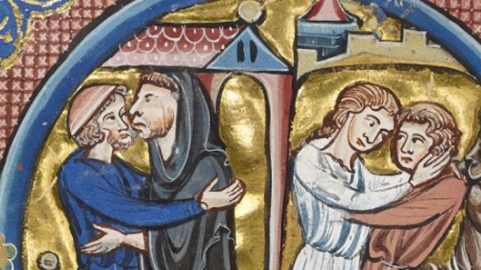 How did medieval Europeans represent same-sex desire? Was there a "gay" look? A  #MedievalTwitter Thread.Caveat: there was no medieval term for queer ppl; same-sex desire didn't necessarily mark an identity.Let's look at some pictures of Sodom!