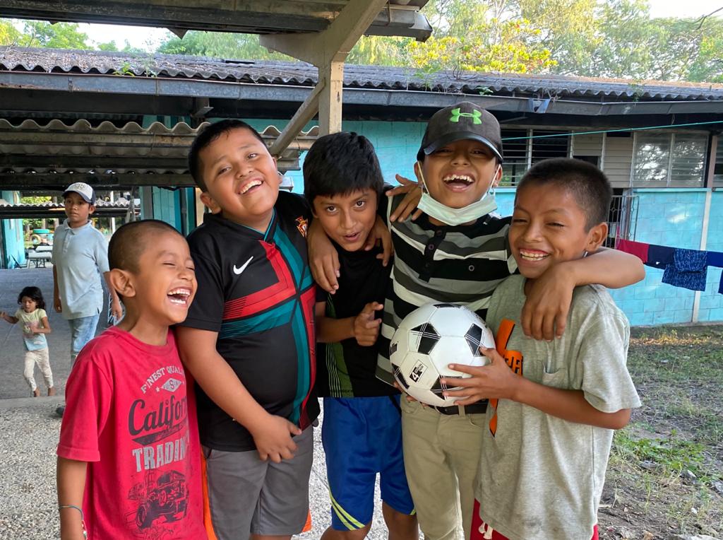 Osmin, Oliver, Jonathan, Kevin, and Gorge lost their homes in #HurricaneEta last week, but they didn't lose their spirit of FUN! ⚽🎉 #disasterrelief #transitionalshelter #futbol