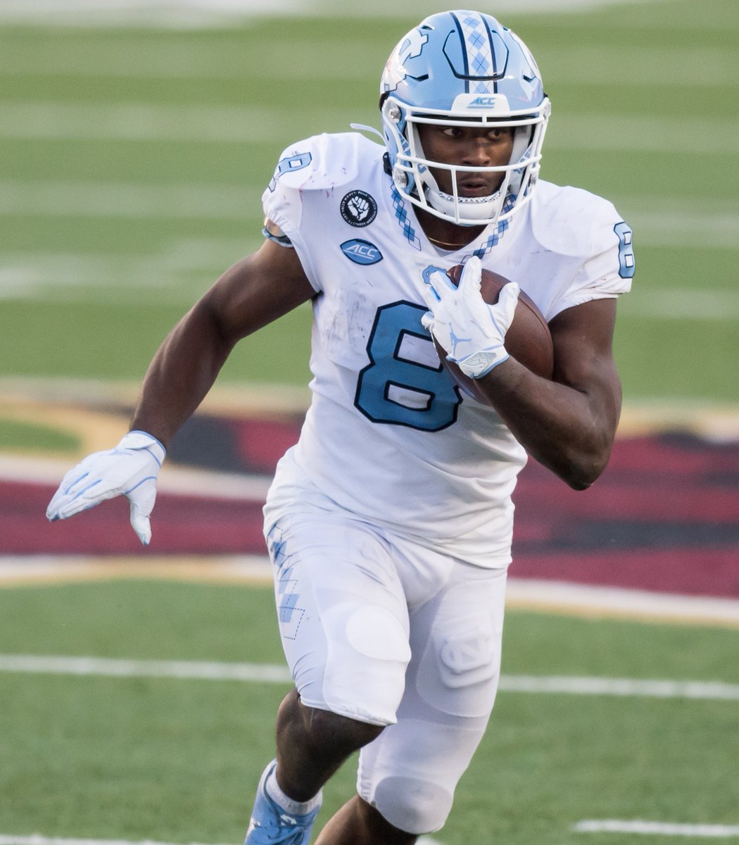 Highest % of runs resulting in a 10+ yard gain
1. Javonte Williams, UNC - 28%
2. Michael Carter, UNC - 25%