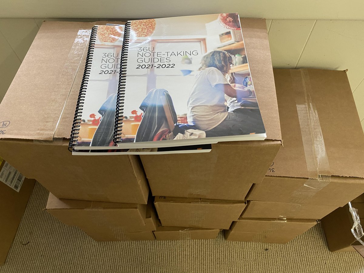36University's tweet photo. We just received a new shipment of 200+ note-taking guides.🤓Giving students and teachers a structured format for taking notes has been one of the biggest improvements we've made to our program. #actcurriculum #actprep #36U https://t.co/u1weoPdi5I