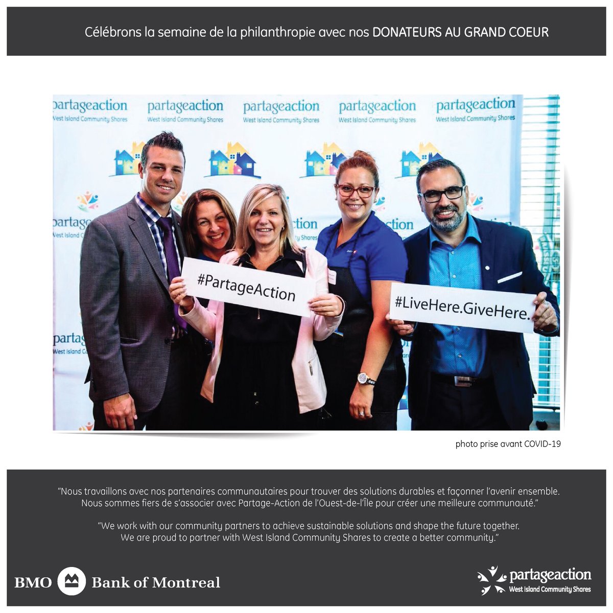 WICSPartage's tweet photo. Today we want to say a big THANK YOU to @BMO for their generous and continued support as corporate partner! --- Aujourd'hui, nous voulons dire un grand MERCI à @BMOfr pour leur appui généreux et de longue date en tant que partenaire corporatif!
#AFPNPD #AFPJNP #philanthropy https://t.co/234xYscOmK