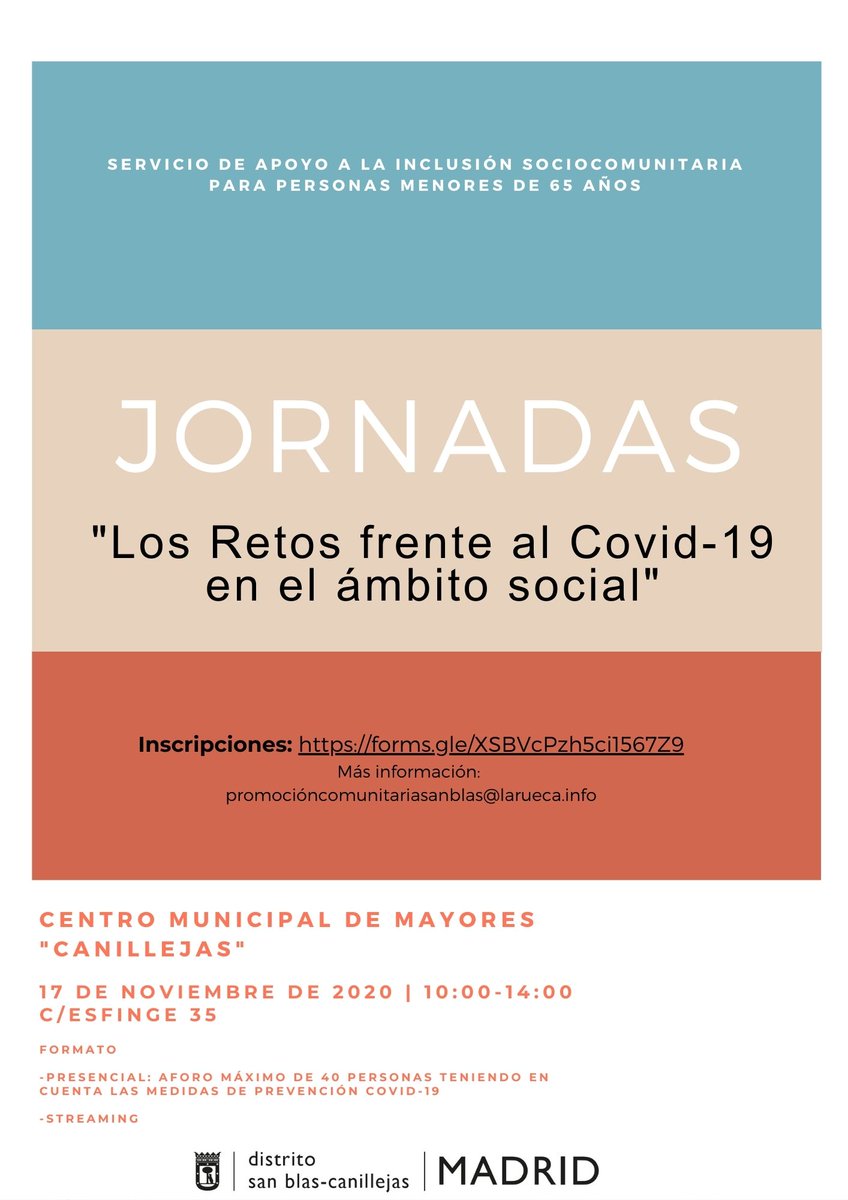 muna_kt's tweet photo. El proximo martes 17 de noviembre nos encontramos presencial y por streaming en las Jornadas "Los retos frente al Covid-19 en el ambito social". 
Inscripciones: https://t.co/XHCTnugNcQ https://t.co/PQ7ysaU6so