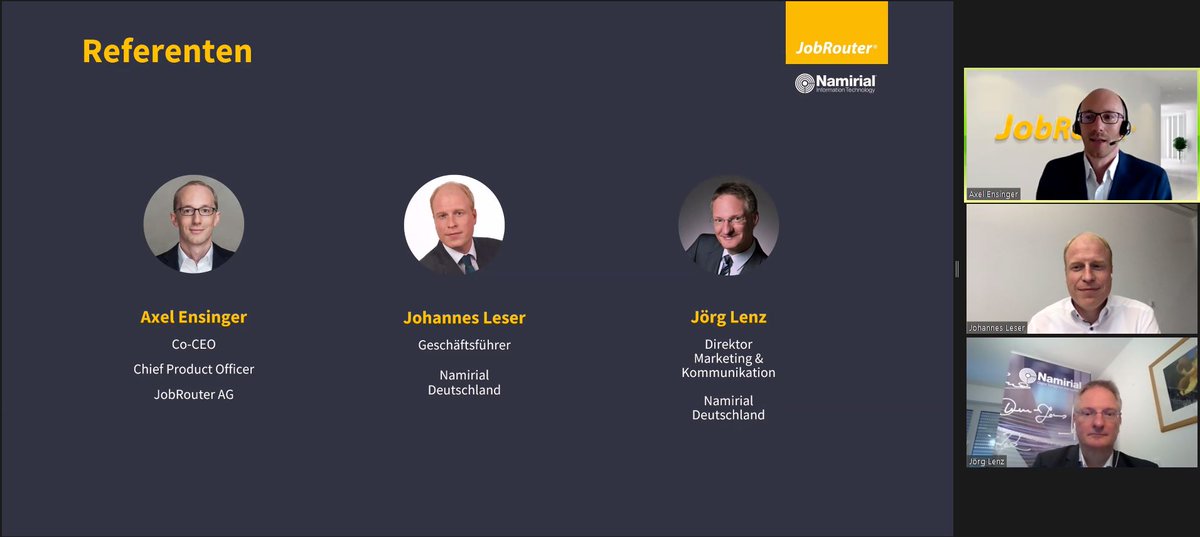jobrouter's tweet photo. Ein toller 1. Tag auf der Bitkom Digital Office Conference #doc20 🤗 Vielen Dank an die Organisatoren und Teilnehmer für den aktiven Austausch. Wir sind noch heute und morgen für Sie da 👉https://t.co/N0xD2R3x9g
#JobRouter #Namirial https://t.co/F1tEPx1mR0