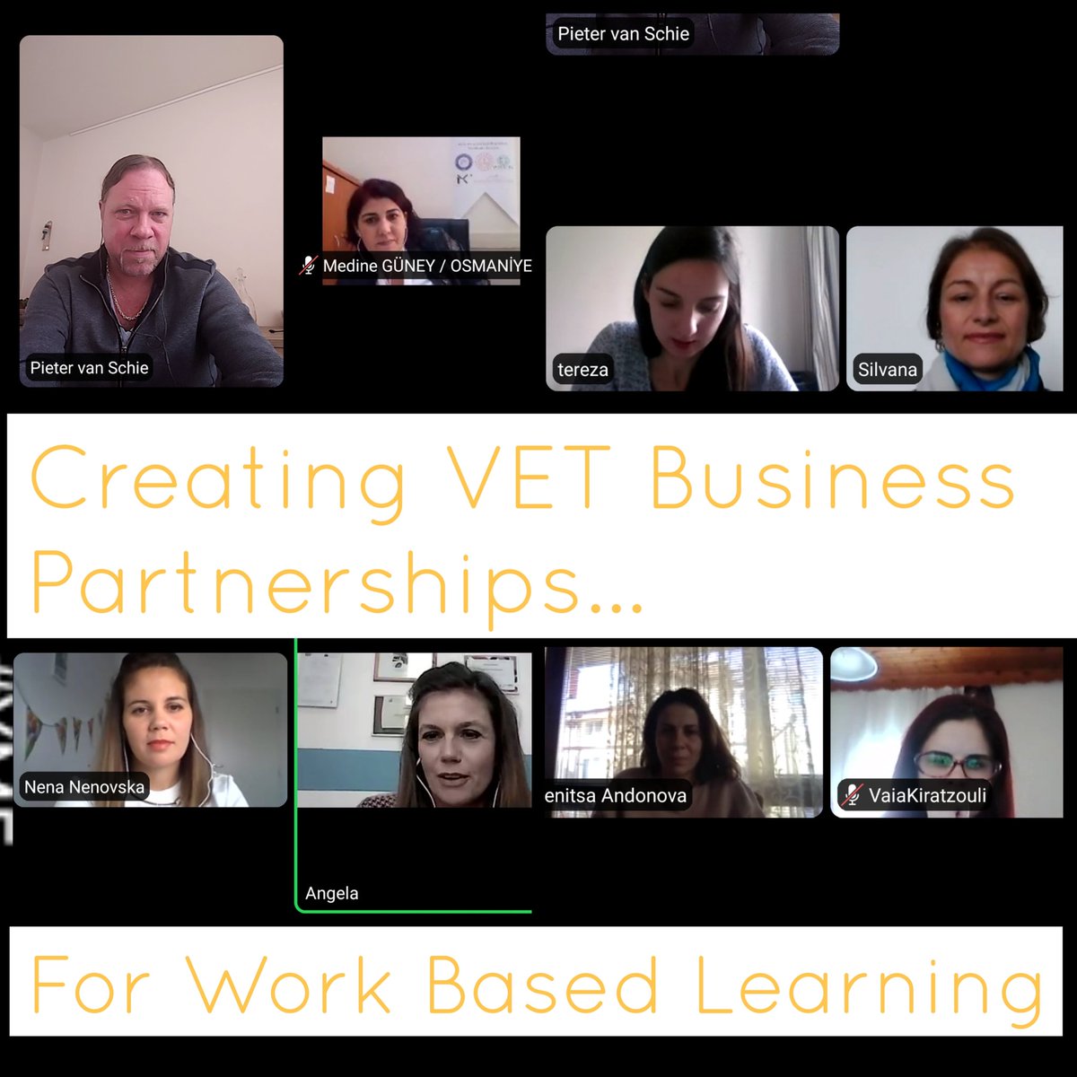 Today we did a preperatory Zoom meeting to be able to kick of a new partnership: Creating VET Business Partnerships for Work Based Learning
