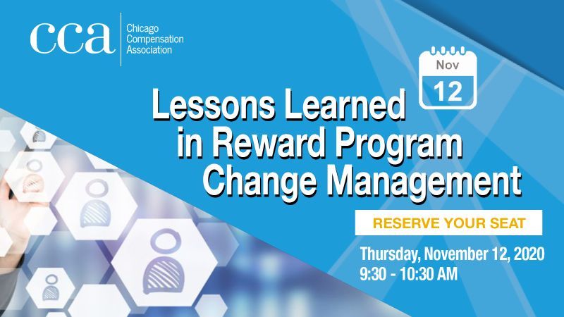 Counting down the minutes to the <a href="/ChiCompAssoc/">Chicago Comp Assoc</a> "Lessons Learned in Reward Program Change Management." Kick-off is at 9:30 am! It’s not too late for you to join us!  Secure your FREE seat now!  ow.ly/tqDB50zQMVj

#compensation #humanresource #totalrewards #rewardsprogram