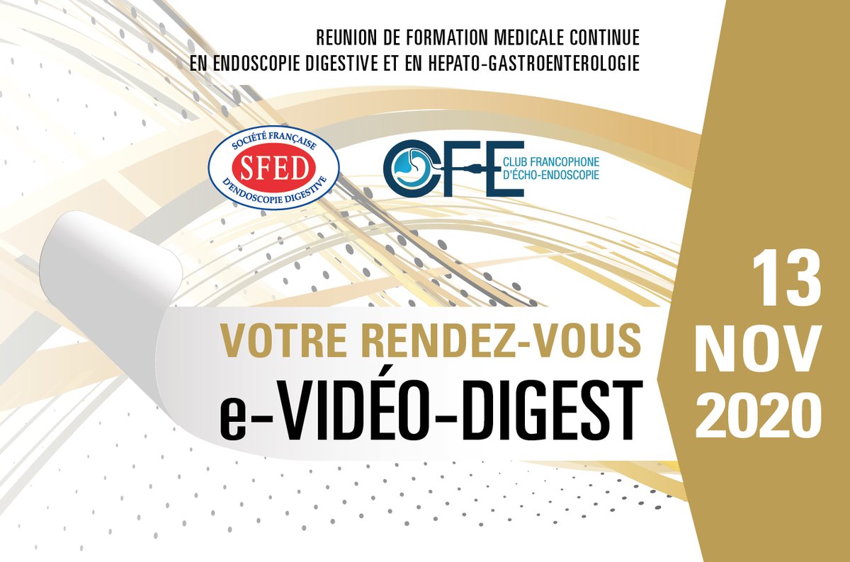 SFED_Endoscopie's tweet photo. Demain, vendredi 13 novembre, participez gratuitement à e-Vidéo-Digest, l'événement annuel de la #SFED en #endoscopie digestive. RDV dÚs 7 heures 30 sur https://t.co/ZXpiSHqOg5 ou https://t.co/hd90pyfZPd. https://t.co/c9LWsuaJUh #eVidéoDigest https://t.co/D48RkErETc