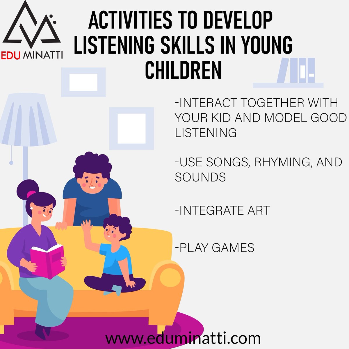Being a good listener is an essential aspect of observation and perception. Here are some tips to enhance the listening skills of your child.
#eduminatti #listeningskills #skills