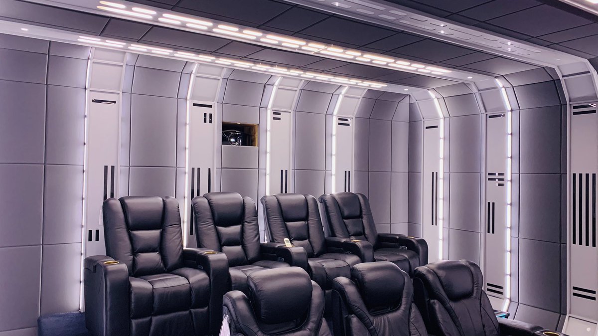 "DERCVNE"
Dealer Exhibition Hall of Dexuan Technology (Zhenjiang, China)
Star Wars theme 7.2.4 Cinema 2.35:1 screen
ELAN controls the entire theater system perfectly