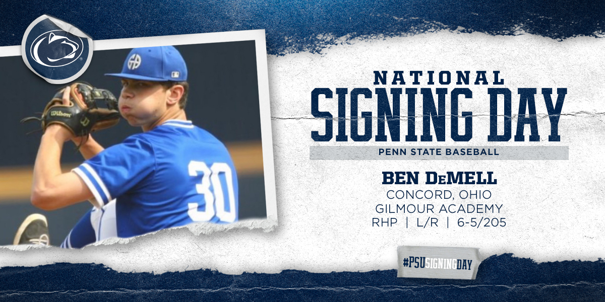 PennStateBASE's tweet photo. "I chose Penn State because I wanted to be different. I want to be part of something special, I want to be part of Penn State Baseball history and win championships...

-@BenDemell

🖊️#PSUSigningDay | #WeAre | #DiamondLions https://t.co/RUTQ5P2WFk