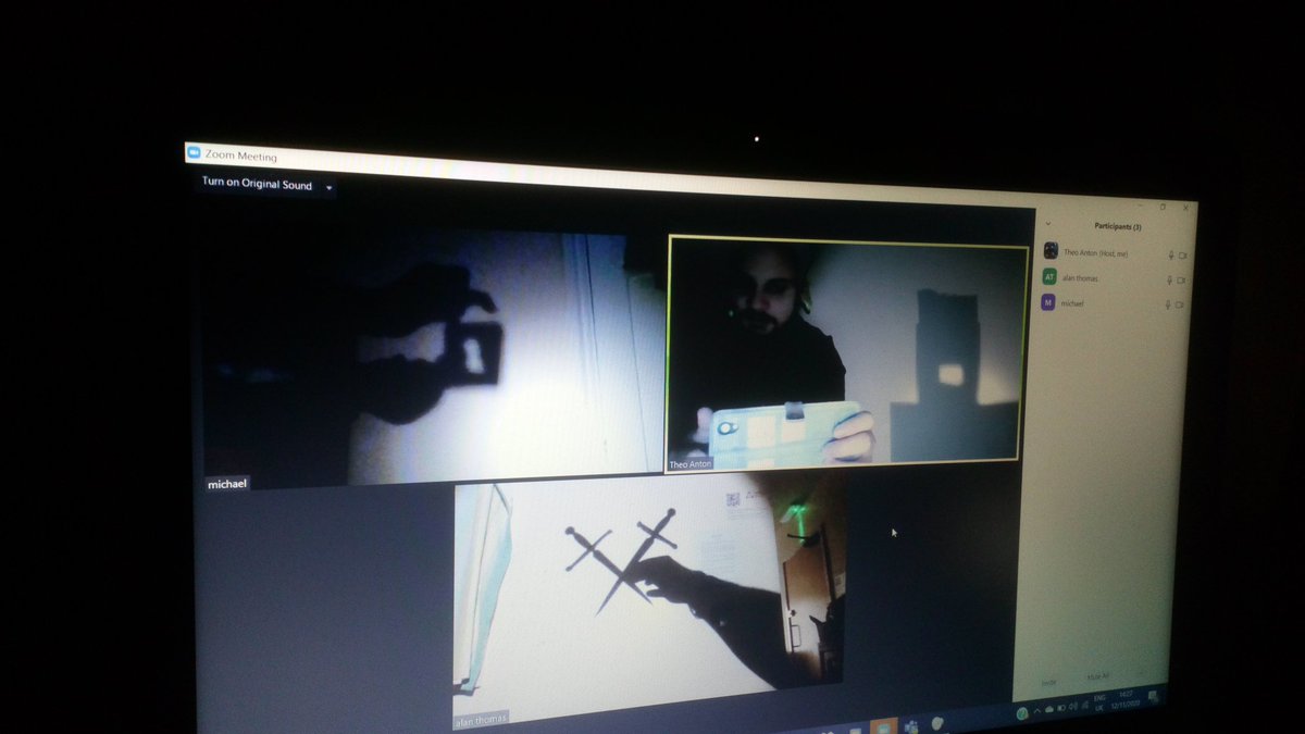 ProActors1's tweet photo. We have decided to play with our three scenarios of our piece. Later this week will record, individually, our work/part. The most enjoyable thing to do during production work is to have fun with it. @Kasia_Lech @TWPuppetryFest #CCCUGalderon https://t.co/QeuTrgfiSn