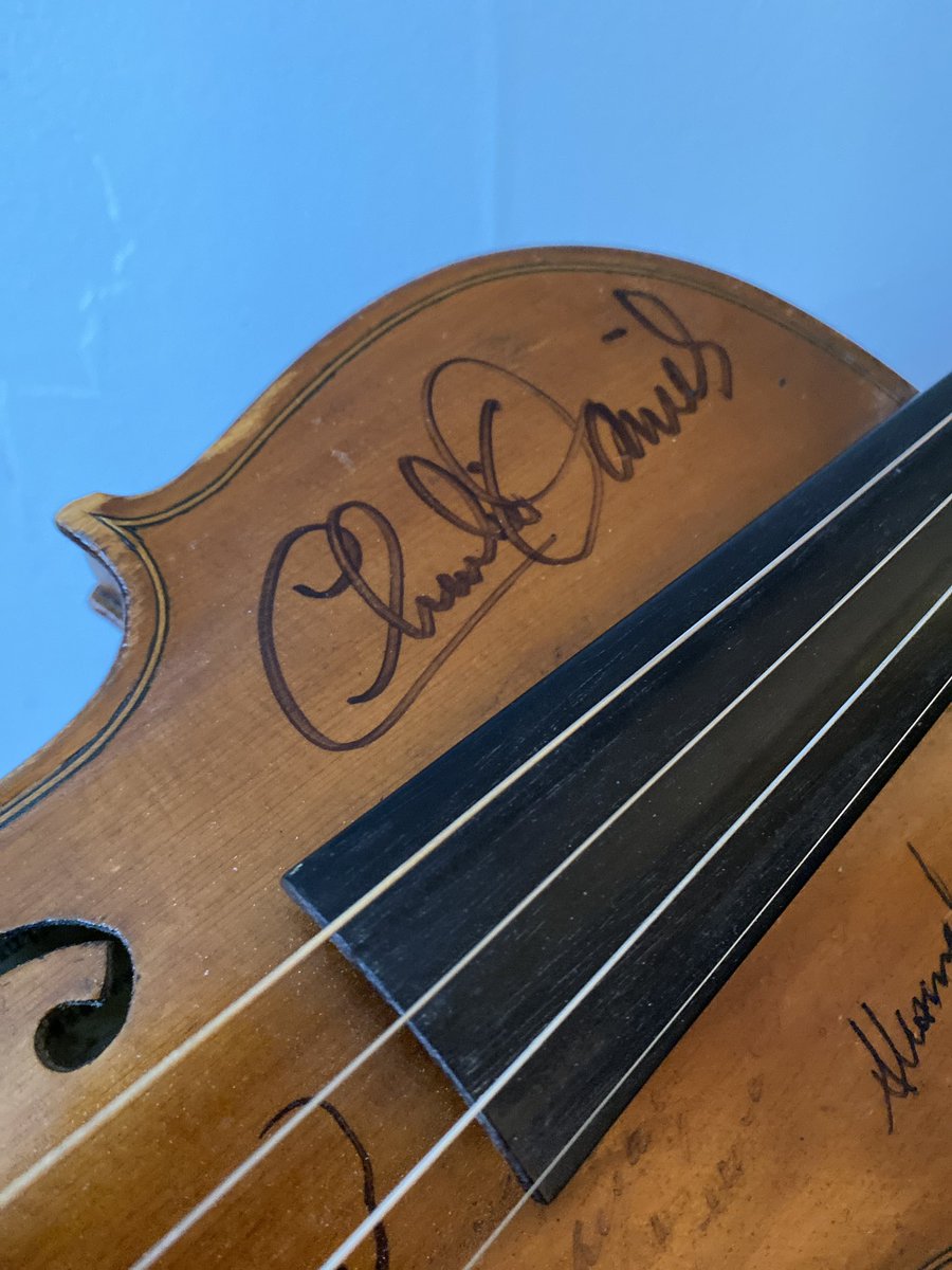 Fortunately, Lonestar’s bass player was friends with one of Charlie’s guitar players and they helped pull a few strings.I got the word that Charlie had invited me onto his bus.He didn’t know me from Adam, but he graciously signed my fiddle and shook my hand.5/13