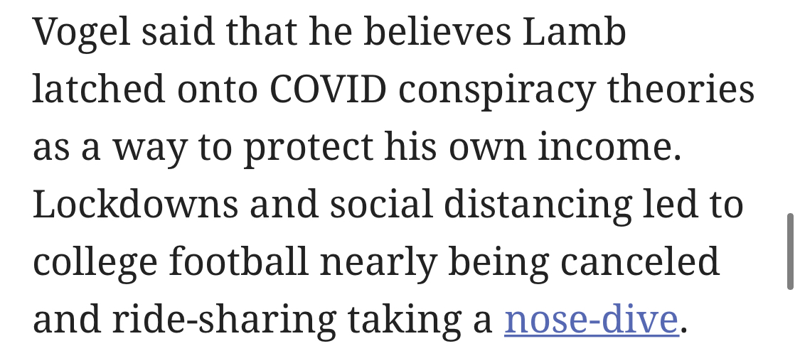 13/ Attacking someone for the way they make a living during very tough times shows an astounding lack of self awareness and is riddled with pompous elitism. I’m also convinced that you don’t fully understand the definition of “conspiracy theory”.