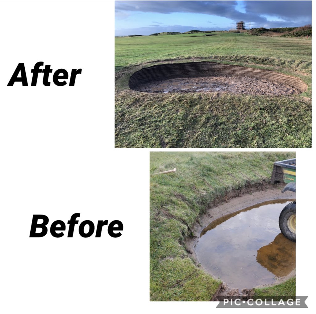 1st hole bunkers completed. 
>right hand side fairway bunker done today that looks completely different now👌⛳️

(Before photo not the best angle😂)