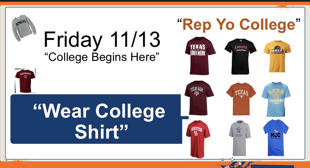 bre112266's tweet photo. Tomorrow marks Day 5 of @GenerationTexas week and we’re looking forward to seeing all the @MeadMS_AISD staff and students representing their favorite college because college begins here!! Remember to tag us at #MeadGenTX @jmscottjess1 @Counseling_AISD @lmamerson #MeadJagLife https://t.co/e7861o3MXv