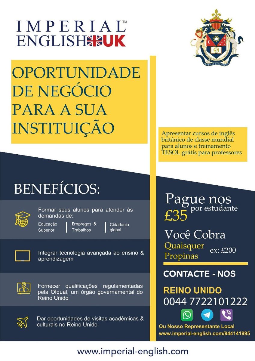 BJakelina's tweet photo. Imperial English UK Academy, procuramos instituições Angolanas interessadas em abrir uma parceria acadêmica. Lecionamos curso presencial de inglês via tablets com os nossos aplicativos interativos avançados do ensino e de aprendizagem contacte-nos https://t.co/lOAze5JNea #Angola https://t.co/2waESc0Opr