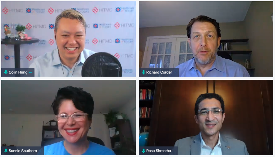 techguy's tweet photo. Incredible panel starting with @RasuShrestha @SunnieSouthern @RichardCorder @Colin_Hung 

Join here: https://t.co/9OWXCAKlu0

#HITsm #digitalhealth https://t.co/hDEtgdu9Qn