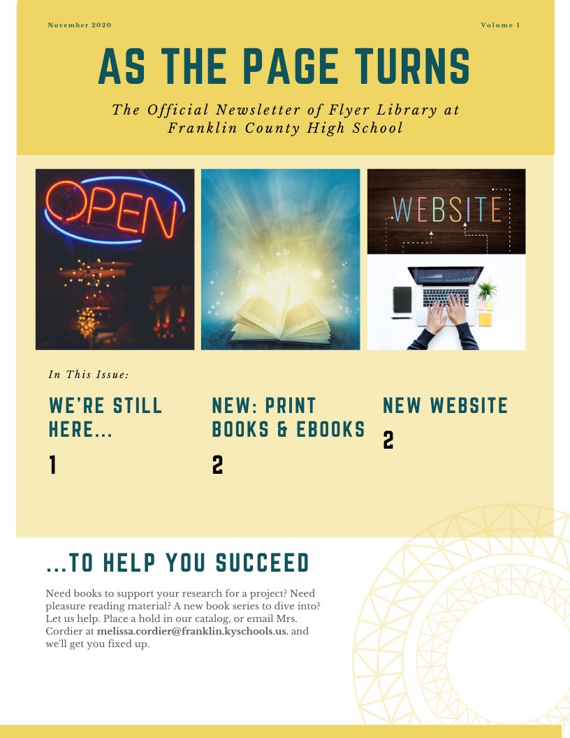 FlyerLibrary's tweet photo. Check out our new library newsletter! https://t.co/1rm555snwo
