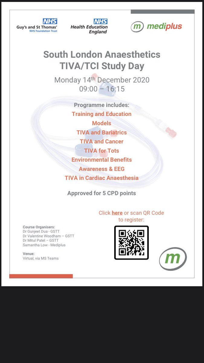 Madhvi Vaghela (@madv25373094) on Twitter photo A great looking TIVA study day put together <a href="/GSTTanaesthesia/">GSTT Anaesthesia</a> by <a href="/gunjeet99/">Gunjeet Dua</a> and crew. 5 cpd points and virtual platform. Lots of colleagues in our dept were looking for a refresher after reduced Desflurane use and increased TIVA. #sustainableanaesthesia A great looking TIVA study day put together <a href="/GSTTanaesthesia/">GSTT Anaesthesia</a> by <a href="/gunjeet99/">Gunjeet Dua</a> and crew. 5 cpd points and virtual platform. Lots of colleagues in our dept were looking for a refresher after reduced Desflurane use and increased TIVA. #sustainableanaesthesia