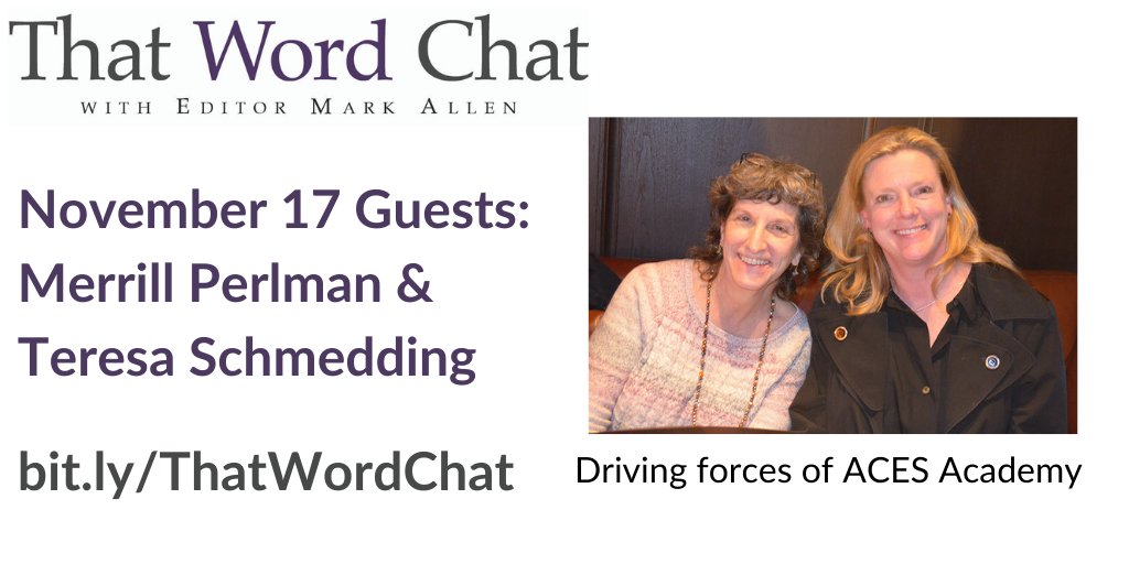 word_chat's tweet photo. There's still time to sign up for today's #ThatWordChat, starting at 4:30 pm ET! Don't miss @meperl & @tschmedding talk @copyeditors & their friendship! https://t.co/K77Qj4fF7A #amediting #editortraining https://t.co/Jelvwm5Ah7