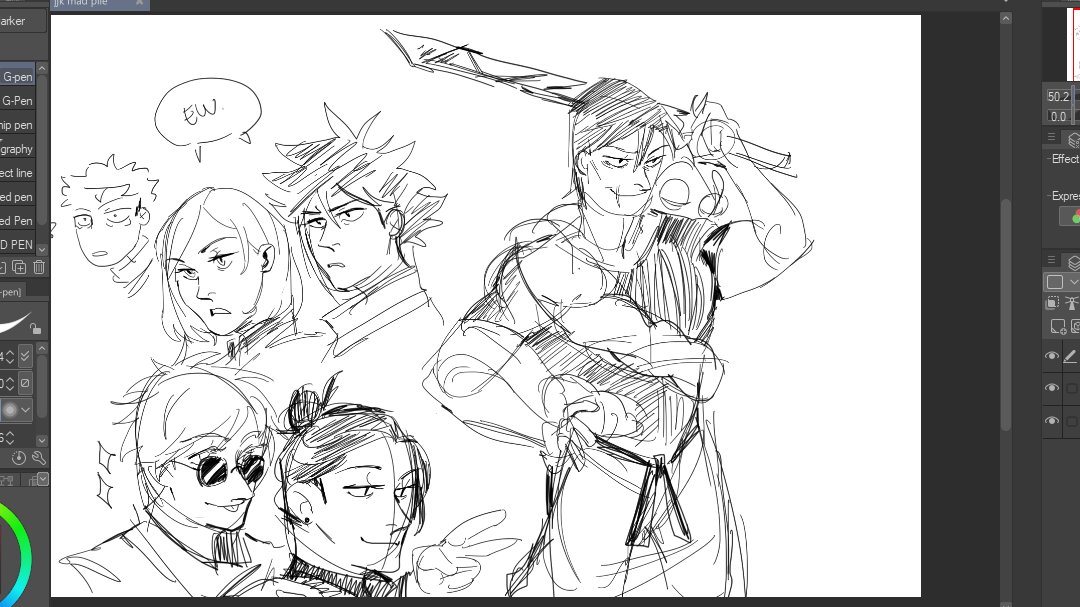 not wip but just drew dilf and gay highschool sweethearts and this might be a potential jjk draw pile thread bc I don't think ill be posting any big art soon- 