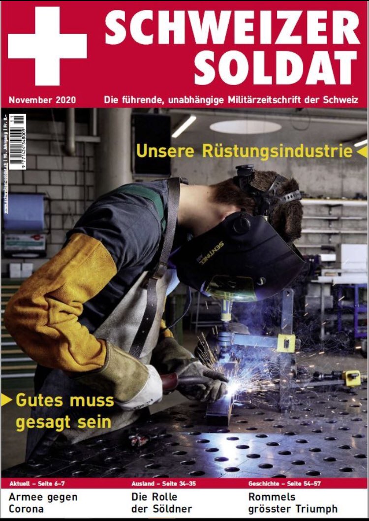 ReporterCHSdt's tweet photo. Top-Aktuell unsere Nov-Ausgabe. Hauptthema die einheimische Rüstungsindustrie und ein Hintergrundbericht, weshalb die GSoA-Initiative über das „Finanzierungsverbot von Rüstungsfirmen“ abzulehnen ist. 
#schweizersoldat @sicherheit_ja @GSoA_NEIN https://t.co/hd7tFKRyxH