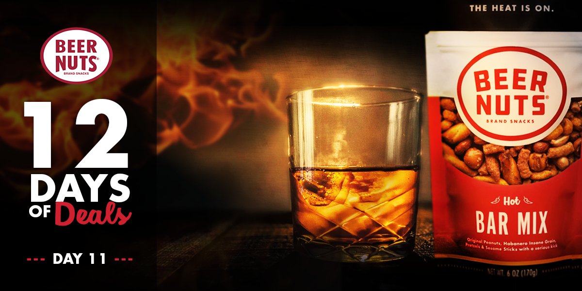 Let's add a little spice into this holiday season.

For Day 11 of 12 Days of Deals we're taking 30% OFF some our hottest, spicest mixes including our brand new Hot Sampler! This sampler gives a little bit of different flavors with a LOT of heat.

SHOP: beernuts.com/collections/12…