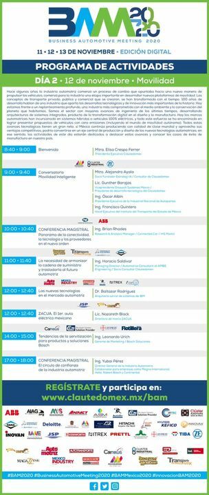 Muy buenos días. Estamos listos para dar inicio a nuestro segundo día conferencias | exposiciones | charlas | encuentro de negocios 

Participa en los foros de discusión. Nuestros expertos y empresas participantes intercambiarán opiniones en cada uno de los foros. 

¿ Tienes…