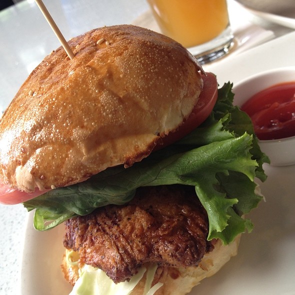 Buttermilk Chicken Sandwich and Beer-Battered Fries on the Jake's Place Special Board for Lunch