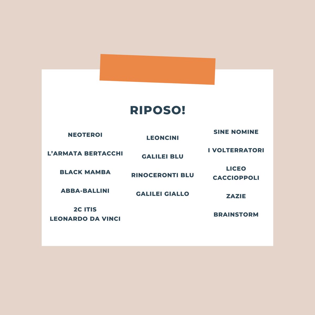 Ecco le squadre che non dibatteranno nel secondo round che si svolgerà il 24, 26, 27 novembre.
Per tutti gli altri: buon debate!