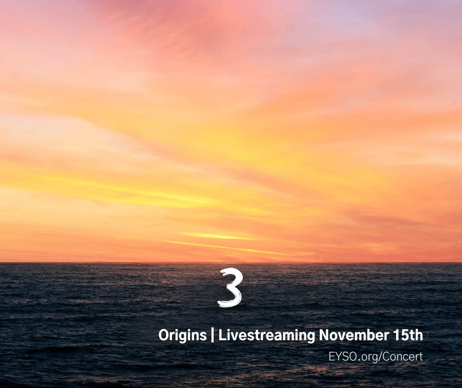 EYSO's tweet photo. 3 days until Origins, EYSO's first concert day of the MYTHS & LEGENDS season. Livestreaming from Blizzard Theatre at https://t.co/ToLaXpx7uv on November 15th.
Follow us on our journey to a safe, fun, and educationally enriching season. #EYSOFans #ML2021 #MusicEducation https://t.co/eTuFlXUgJe
