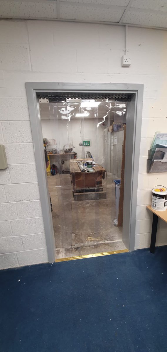 Arcadeoffice's tweet photo. Strip curtains supplied and install in Stoke. https://t.co/xe11LpnyoN