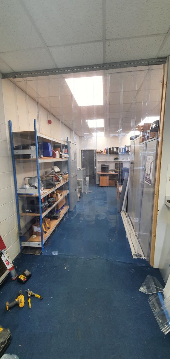 Arcadeoffice's tweet photo. Strip curtains supplied and install in Stoke. https://t.co/xe11LpnyoN