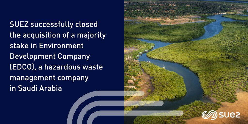 suez's tweet image. To accompany industrial clients with sustainable solutions in #SaudiArabia, SUEZ, Itochu Intl and Five Capital Fund closed the #acquisition of a majority stake in Environment Development Company (EDCO), a Saudi #HazardousWaste management company suez.com/en/news/press-…