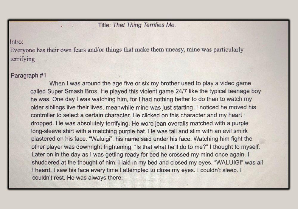 nathanallebach's tweet photo. please read this essay draft by one of my sister's 8th grade students https://t.co/lr4h8mQaCI